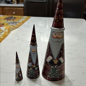 Festive Santa Nesting Dolls Set - Red and White